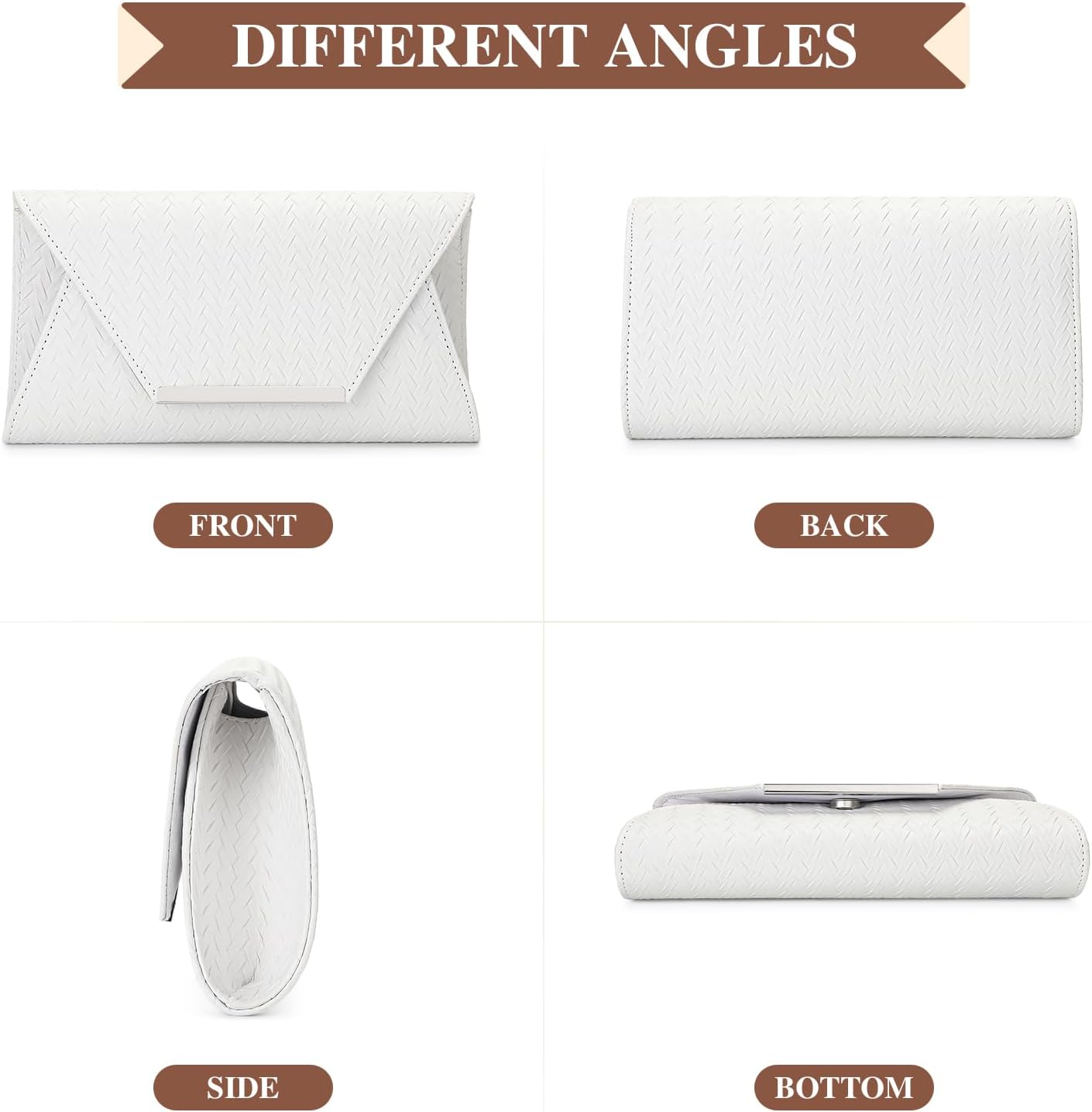 Thumbnail 6 de BAIGIO Sac de Soirée Élégant en Cuir PU – Pochette polyvalente pour Mariage et Fête