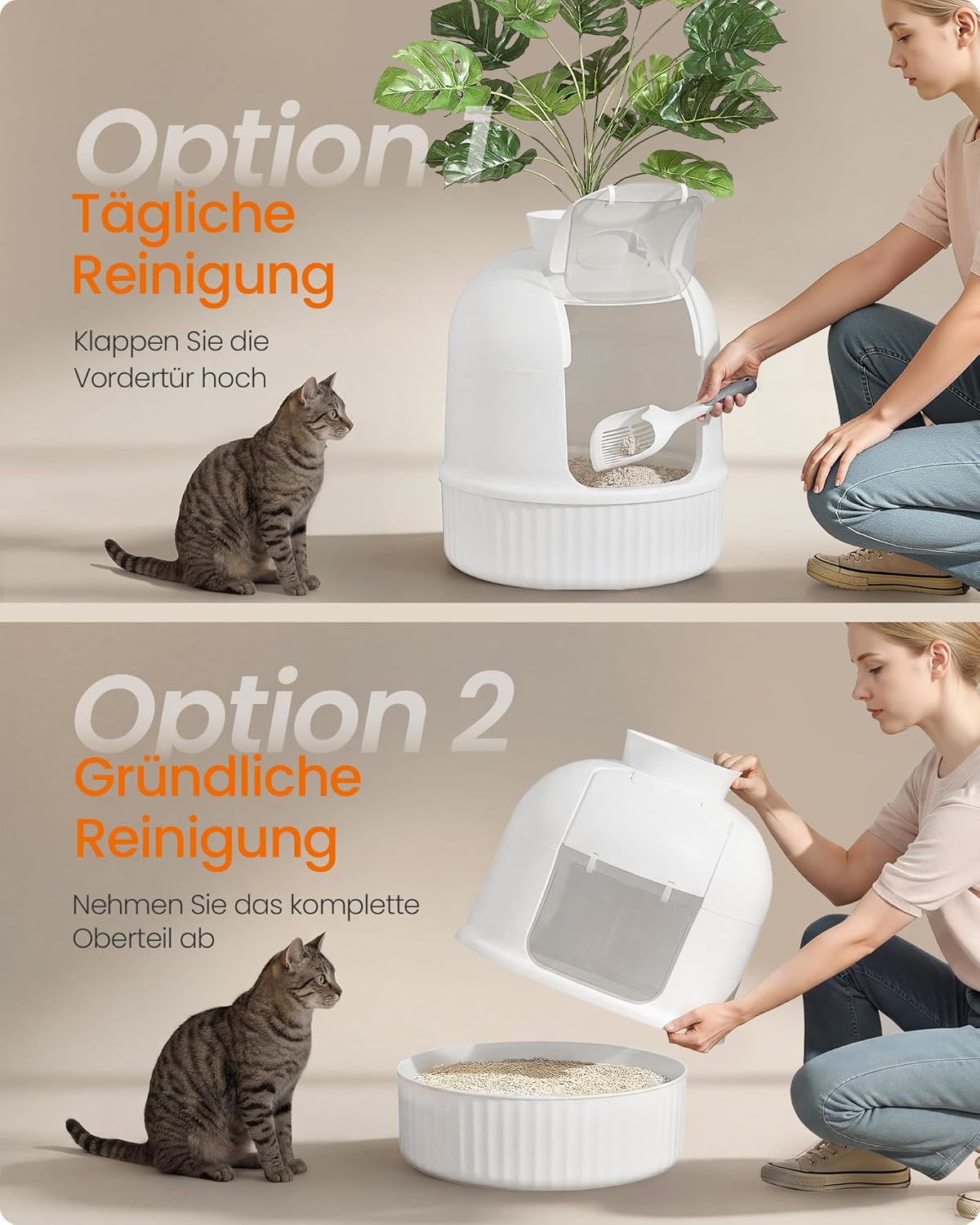 Thumbnail 3 de Feandrea Katzenklo Blumentopf mit versteckter Tür, Kohlefilter und Kunstpflanze PPT006W101