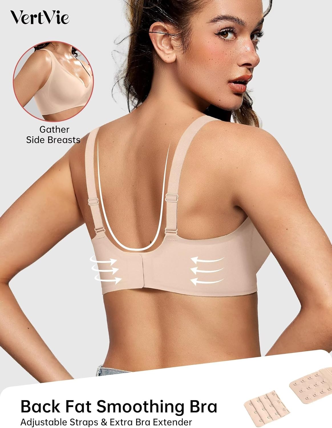 Thumbnail 2 de Vertvie Jelly Wireless Push Up Plunge Seamless T-Shirt Bra (No Underwire)