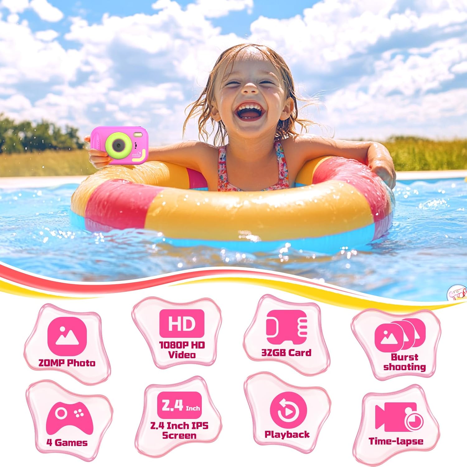 Detalle de Macchina fotografica per bambini IP67, 48MP 1080P: guida all'acquisto