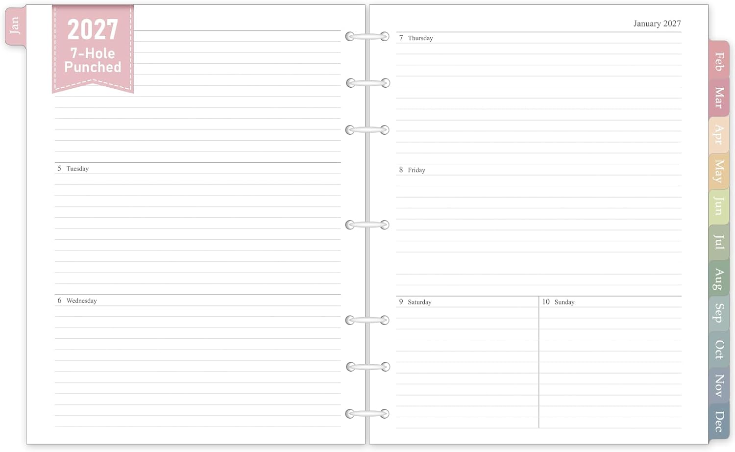 Detalle de Homlive 2027 Planner Refill, 8.5 x 11 Weekly and Monthly Inserts with Tabs