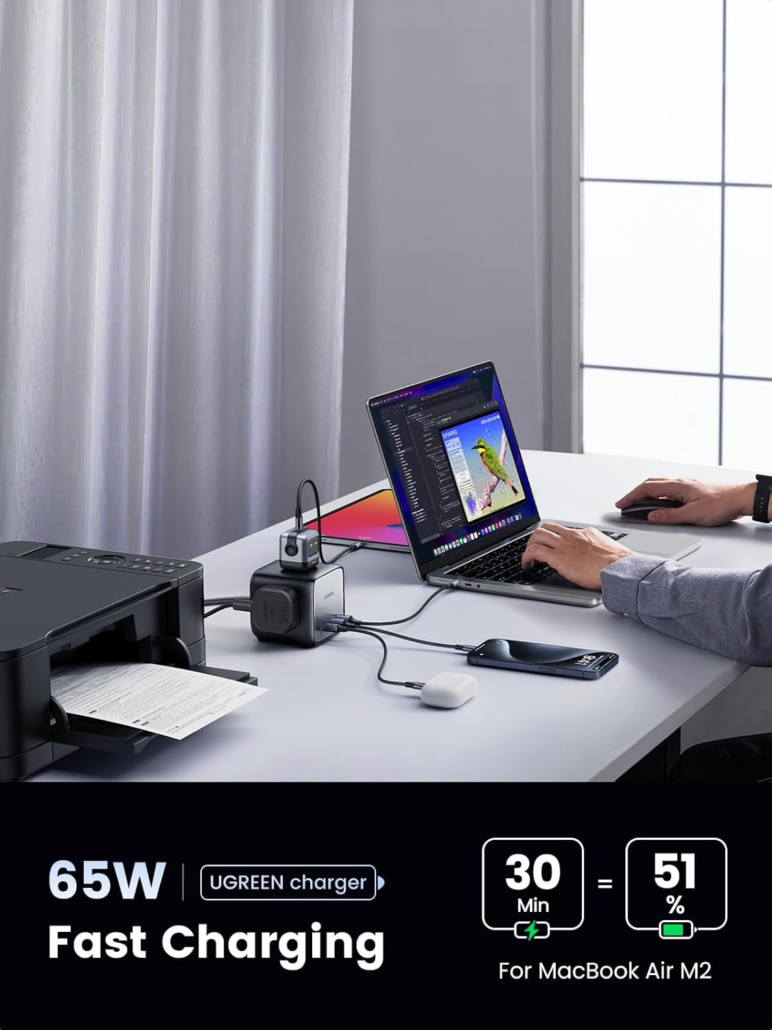 Detalle 2 de UGREEN DigiNest 65W USB C Charger
