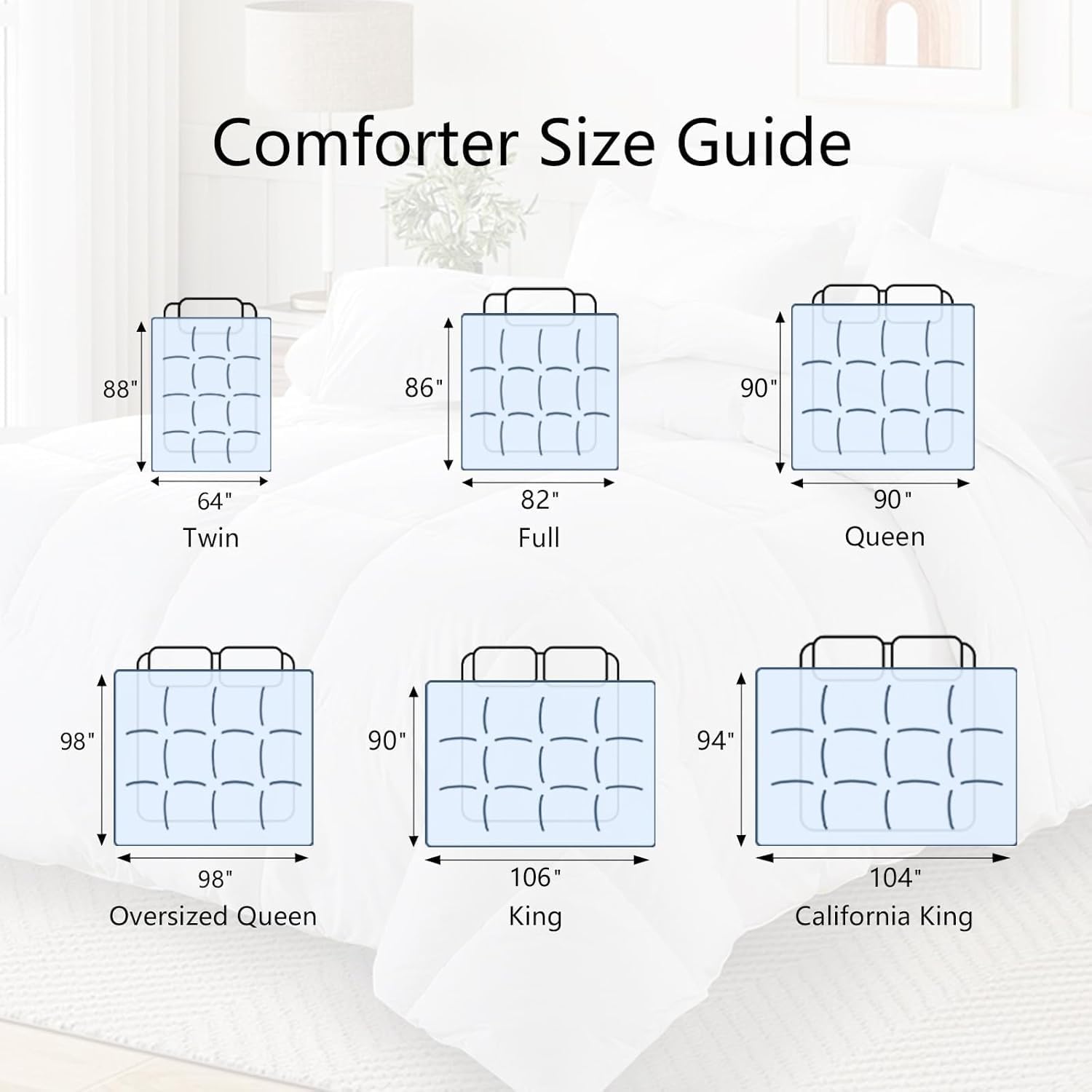 Detalle 2 de TEXARTIST King Comforter, 90x106-Inch All-Season Down Alternative Insert