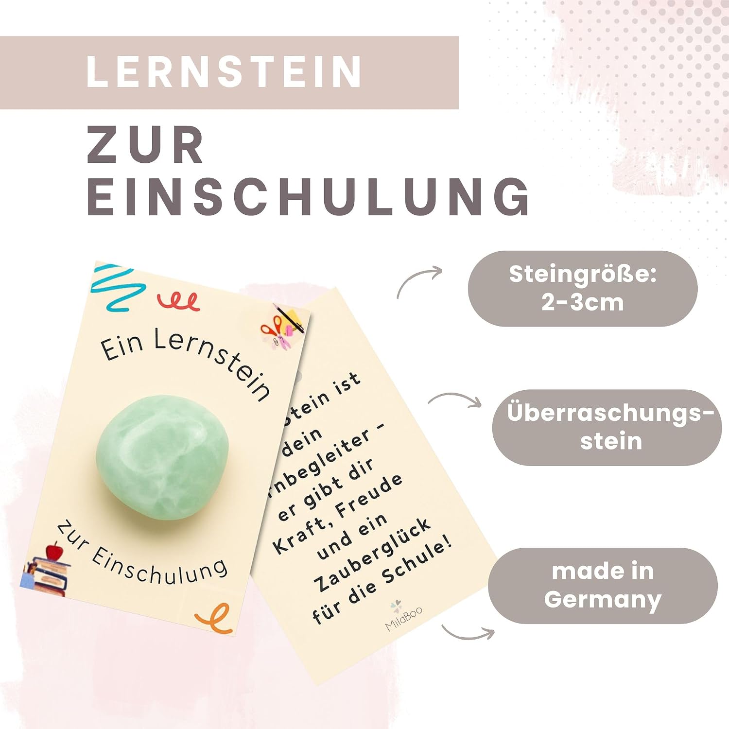 Detalle 2 de Milaboo Mutstein Schulkind I – Geschenk zur Einschulung