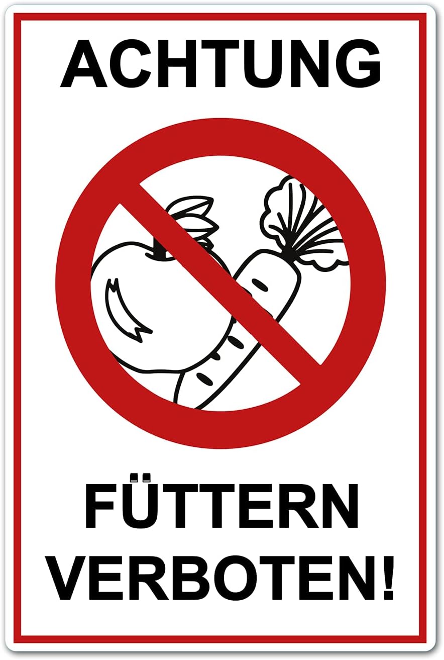 Thumbnail 6 de STROBO Hinweisschild 2 Stück – Achtung füttern verboten! 20x30 cm, UV-beständig, wetterfest