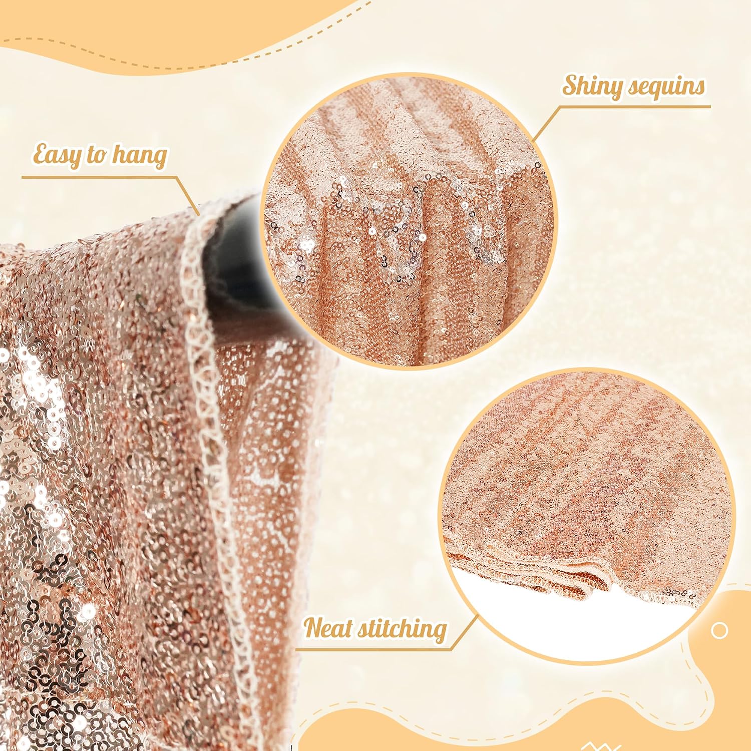 Thumbnail 1 de PartyDelight Sequin Backdrop 8x8ft