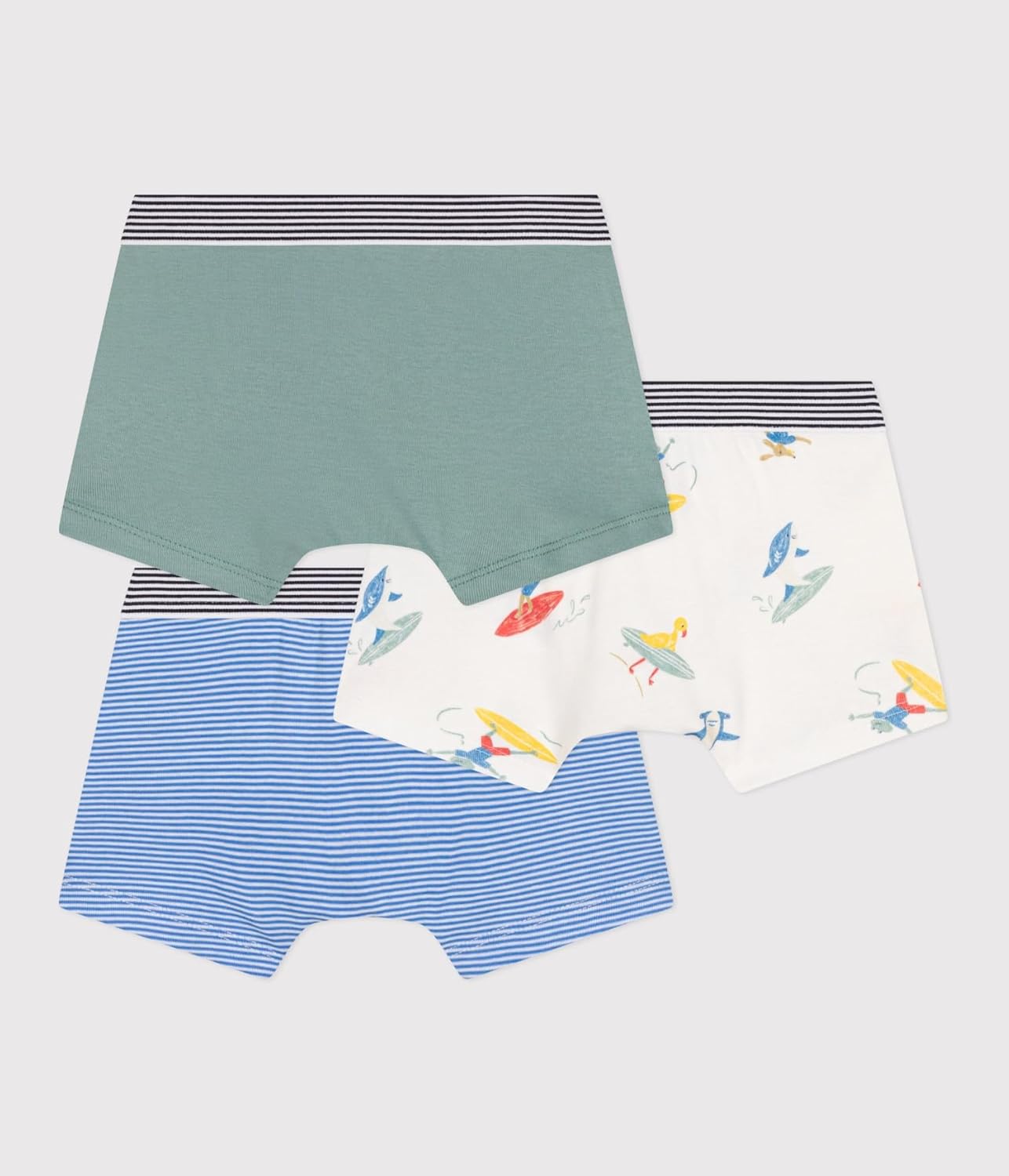 Thumbnail 1 de Petit Bateau lot de 3 boxers garçon en coton imprimé surfeurs
