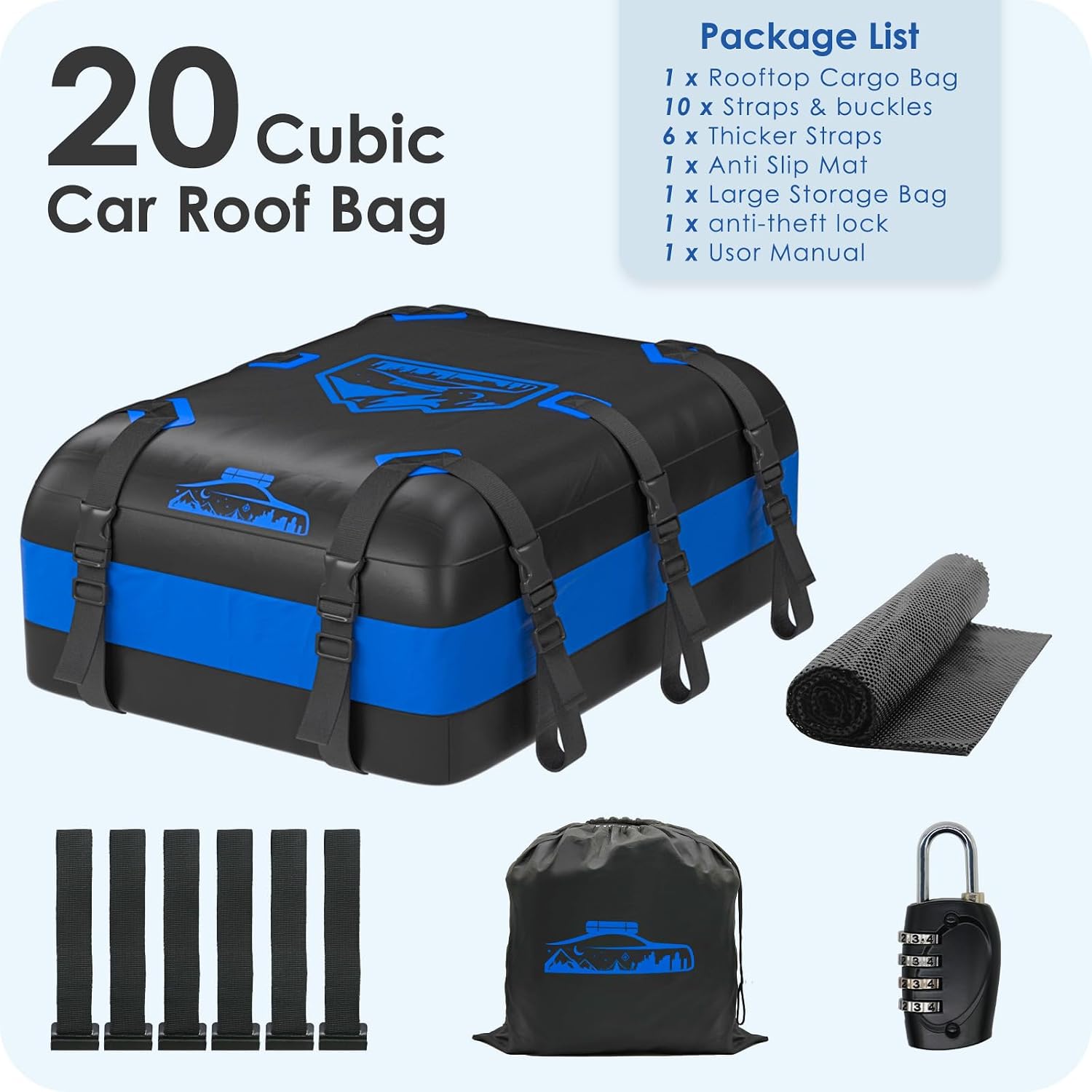 Thumbnail 6 de Rymopuey Roof Bag 20 cubic ft car roof box