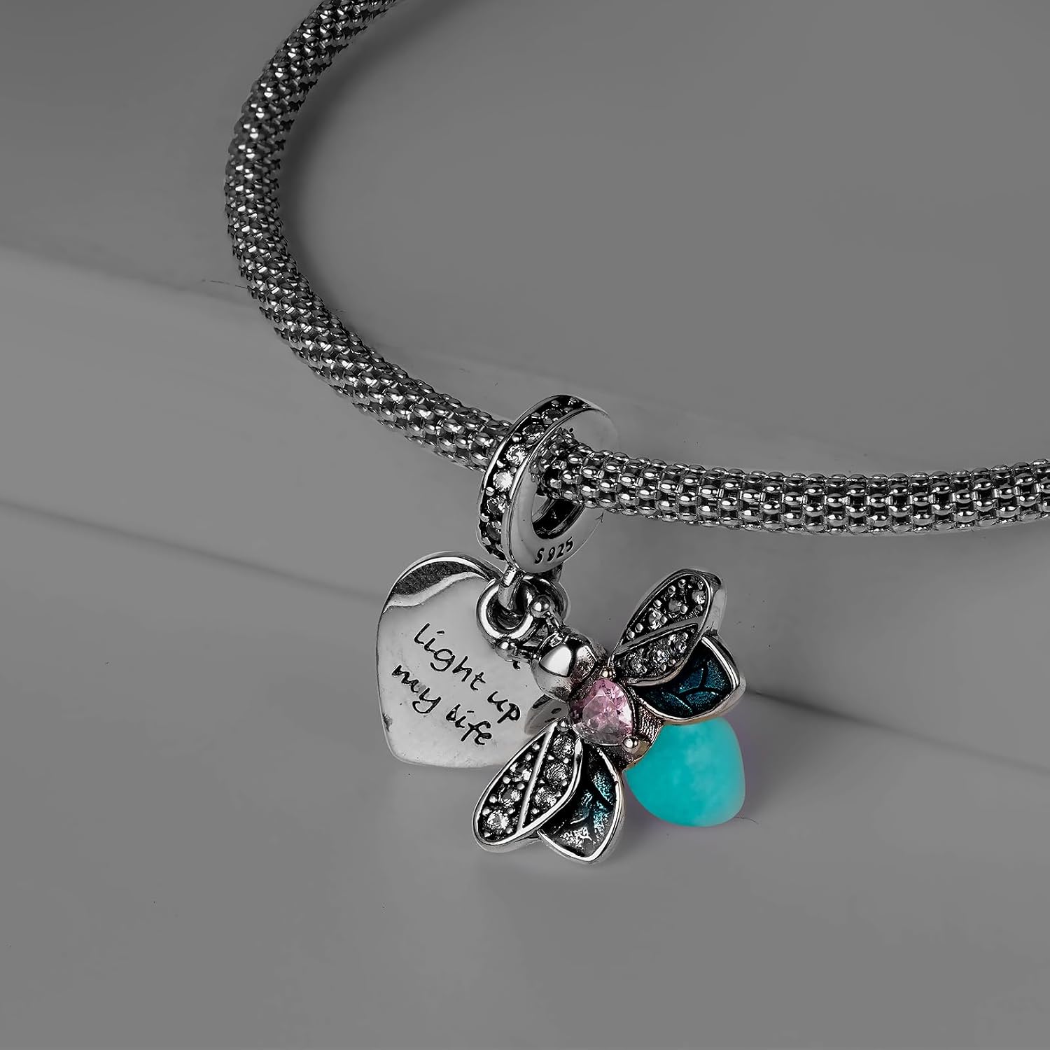 Detalle de Annmors Charms Anhänger 925 Sterling Silber Herzfamilie Hund Charm für Damen