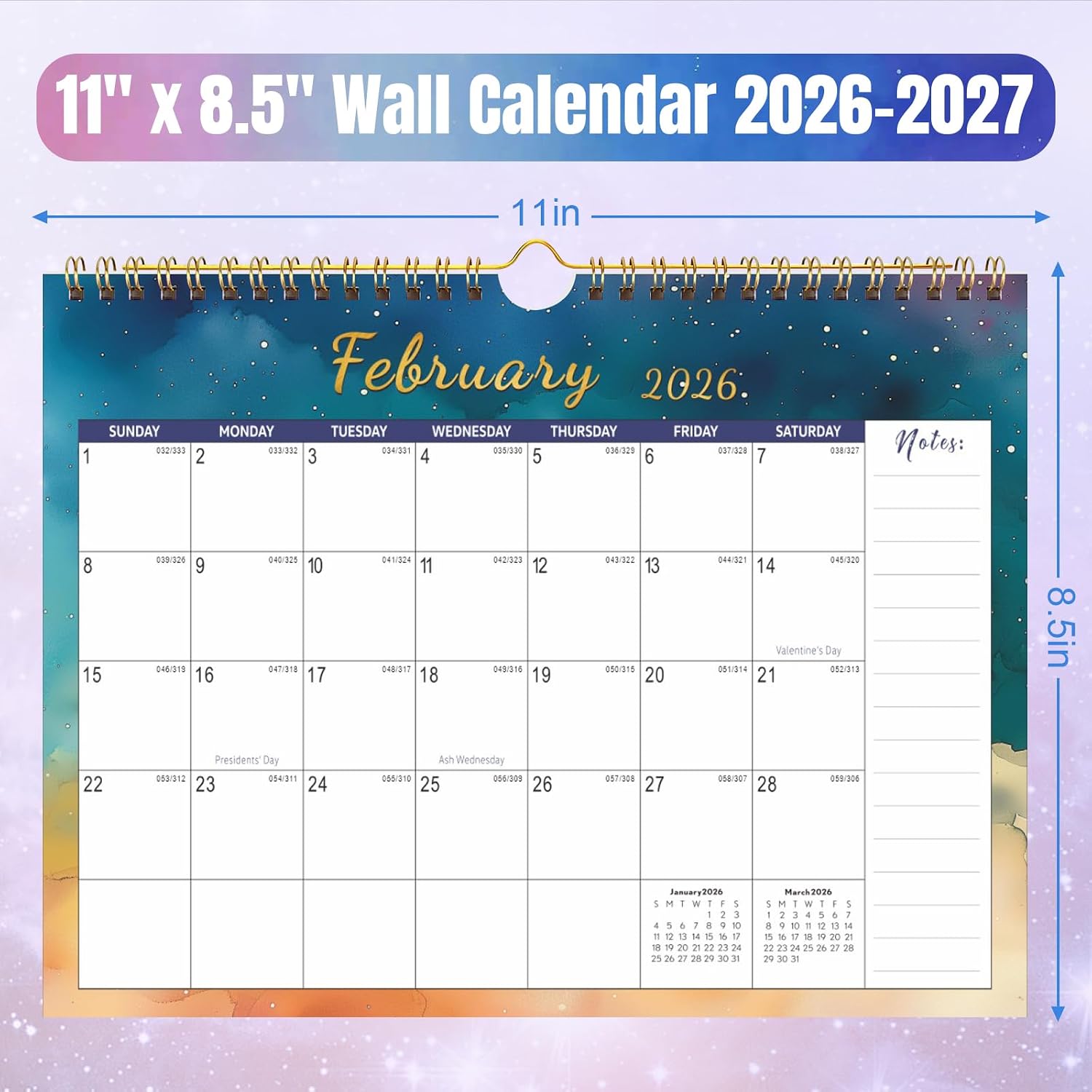 Detalle 2 de Gannyfer 2026 Wall Calendar 18‑Month Planner 📅