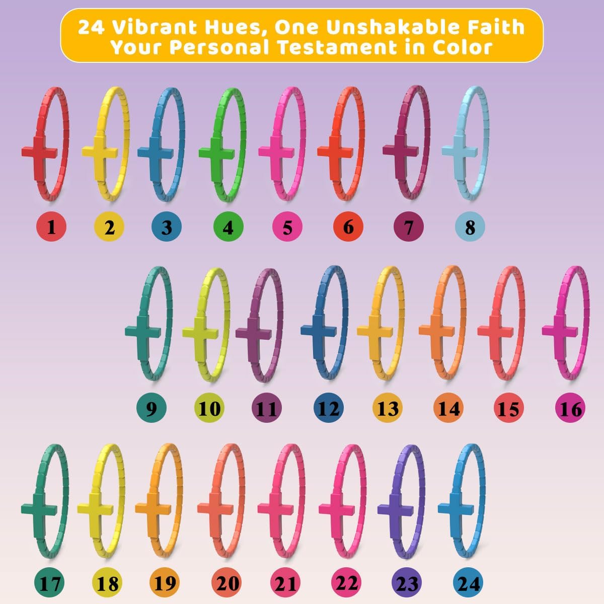 Detalle 2 de YalsFTY Silicone Cross Bracelets, 2.43-inch inner diameter