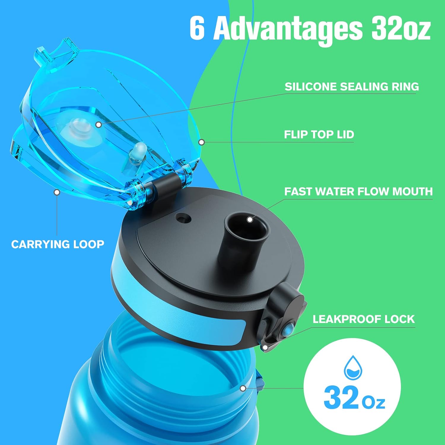 Detalle de Sahara Sailor 1L leakproof water bottle