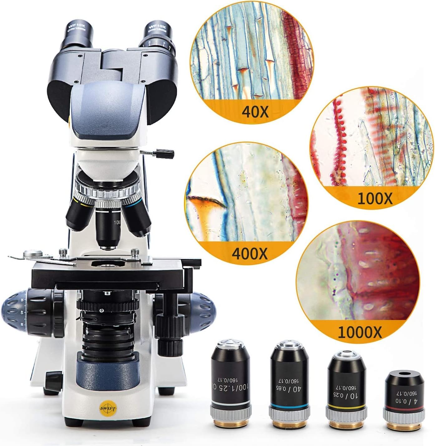 Thumbnail 1 de SWIFT SW380B Professional Binocular Compound Microscope — 40X to 2500X