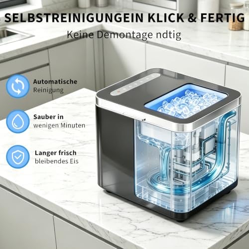 Detalle de Citybee Eiswürfelmaschine Klein – 14 kg/24 h, UV-Reinigung, 2 Eisgrößen, leise