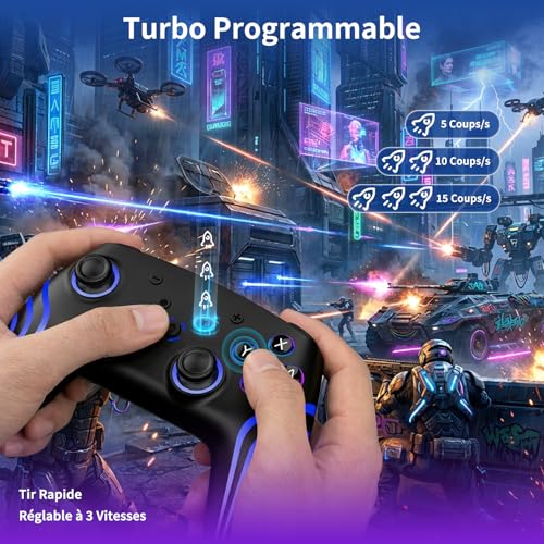 Detalle de Manette Reddening Lot de 2 avec Station de Charge pour Switch 2 et plus – Performance, RGB et Gyroscope