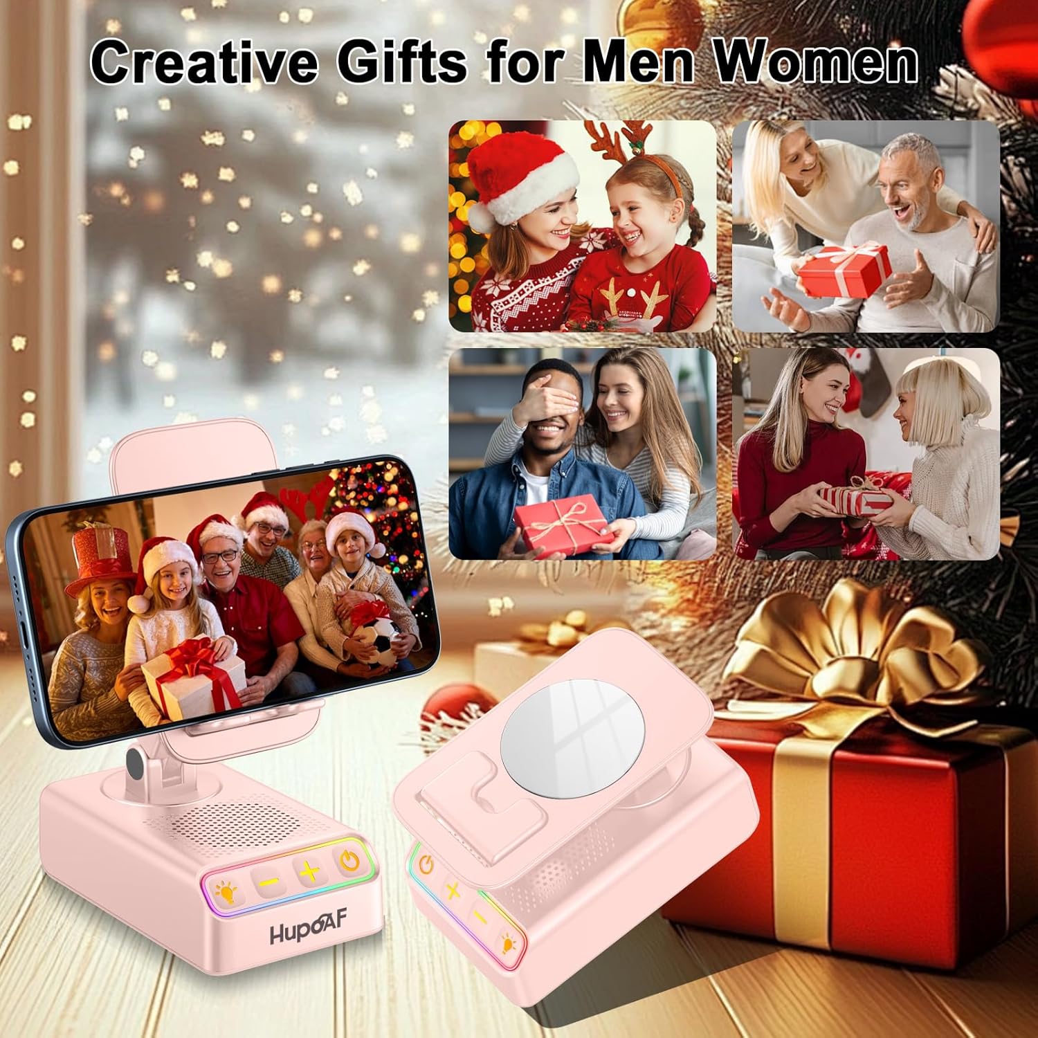 Thumbnail 6 de Hupoaf 4-in-1 Bluetooth Speaker & Phone Stand (Pink) – versatile gift for all occasions