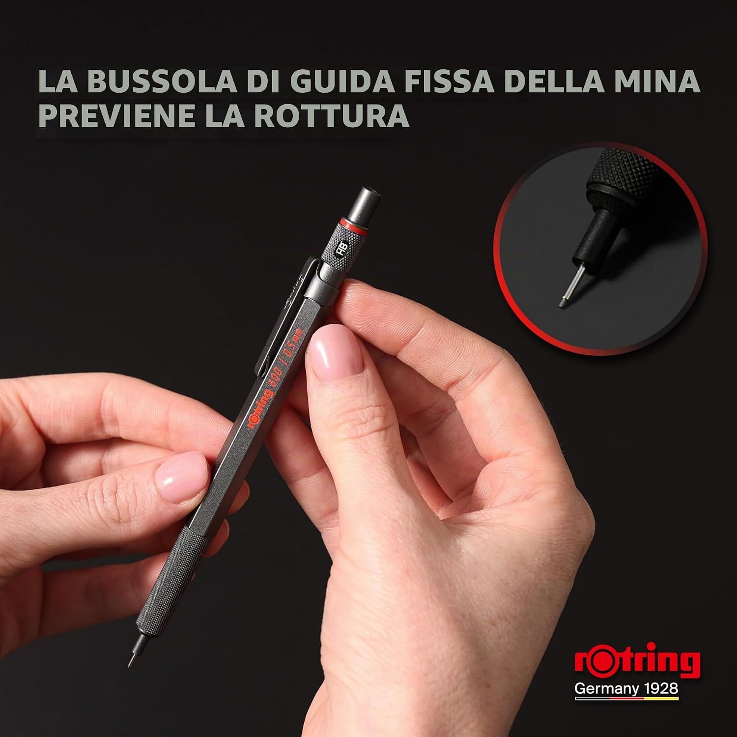 Detalle 2 de Rotring 500 portamina 0,5 mm corpo verde