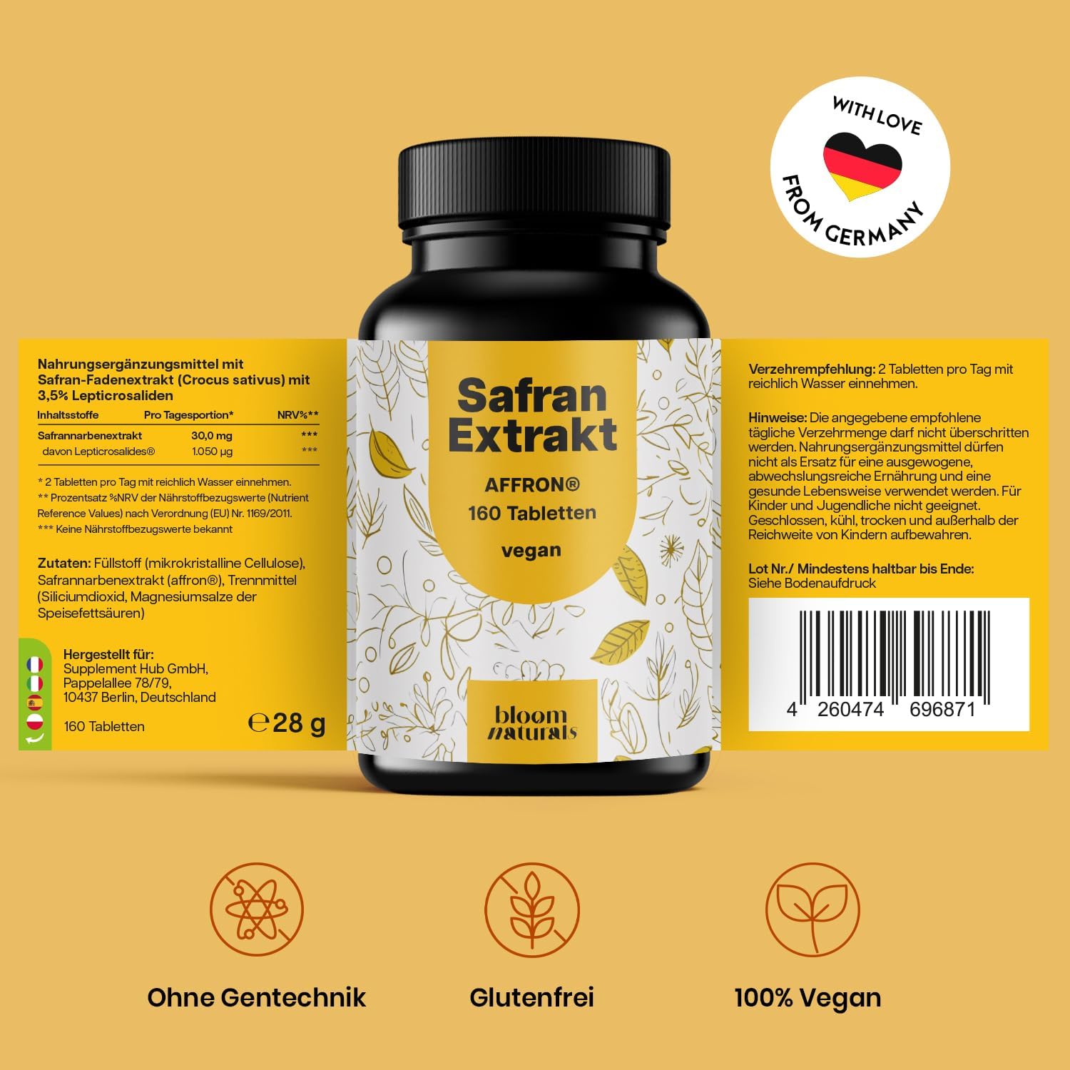 Thumbnail 4 de Bloom Naturals Beauty Supplements Safran Extrakt 160