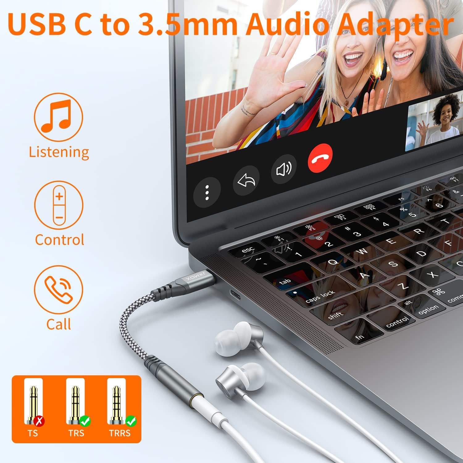 Detalle 2 de JXMOX USB C to 3.5mm Adapter 12000+