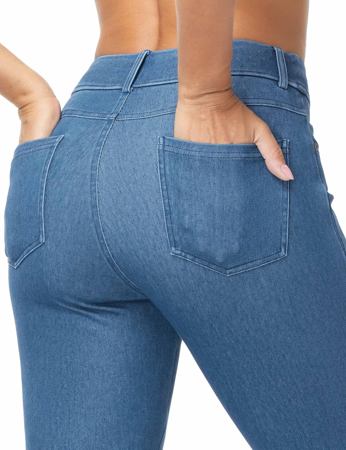 Detalle 1 de THE GYM PEOPLE Women's Wide-Leg Flared Jeans, High-Waist Stretch Denim