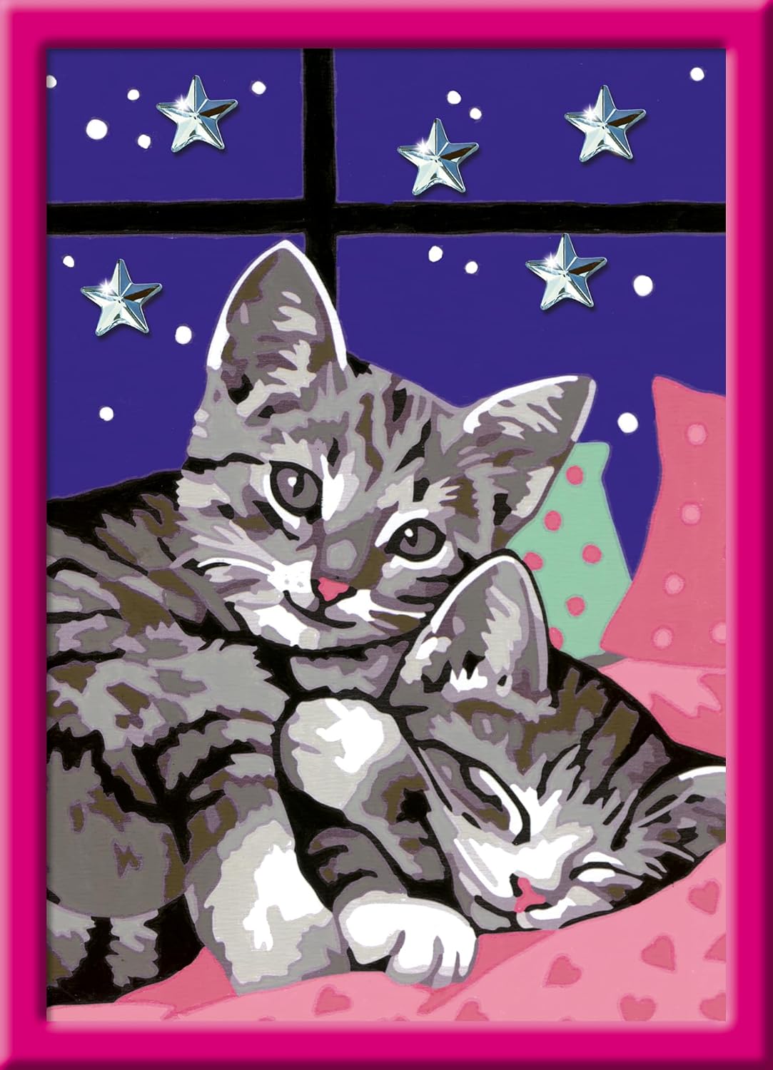 Detalle de Ravensburger CreArt 27995 Katzen mit Glitzer