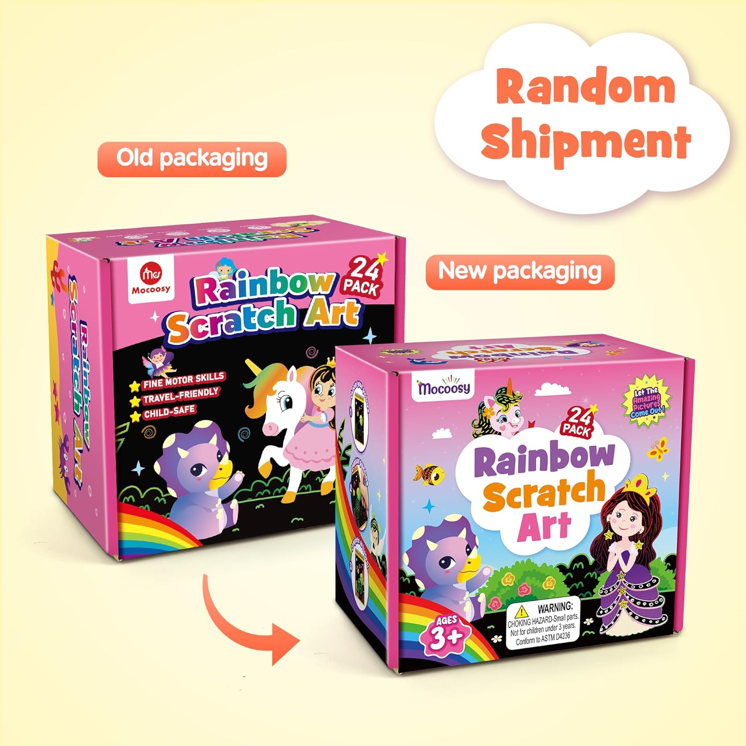 Thumbnail 6 de Mocoosy 24-Pack Scratch Art Party Favors for Kids (Rainbow Scratch Notebooks, Ages 4–8/12)