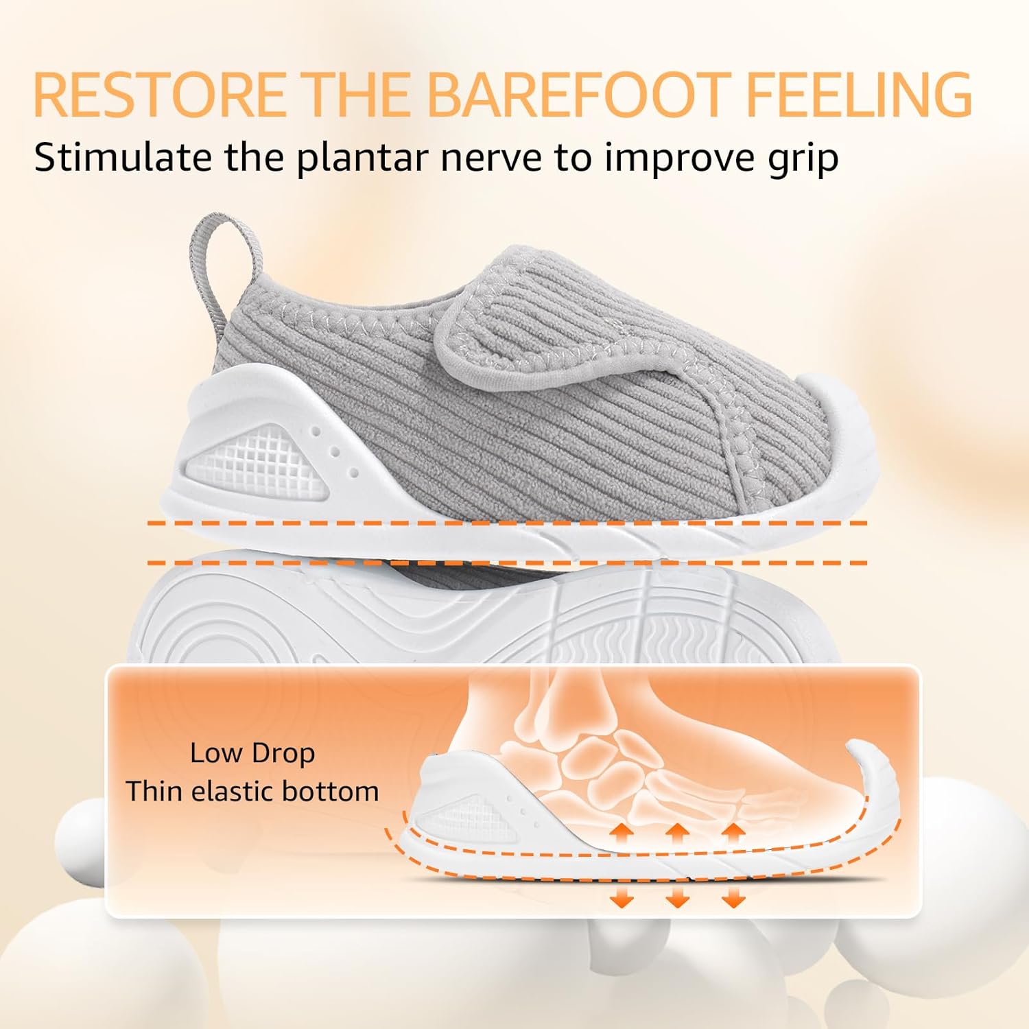 Detalle de STQ KIDS Barefoot First Walking Shoes for Babies and Toddlers with Wide Toe Box