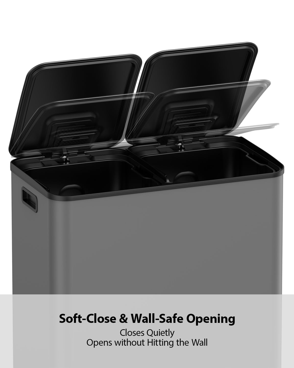 Detalle 1 de Lovewind 22-Gallon Dual-Compartment Stainless Steel Step Trash Can