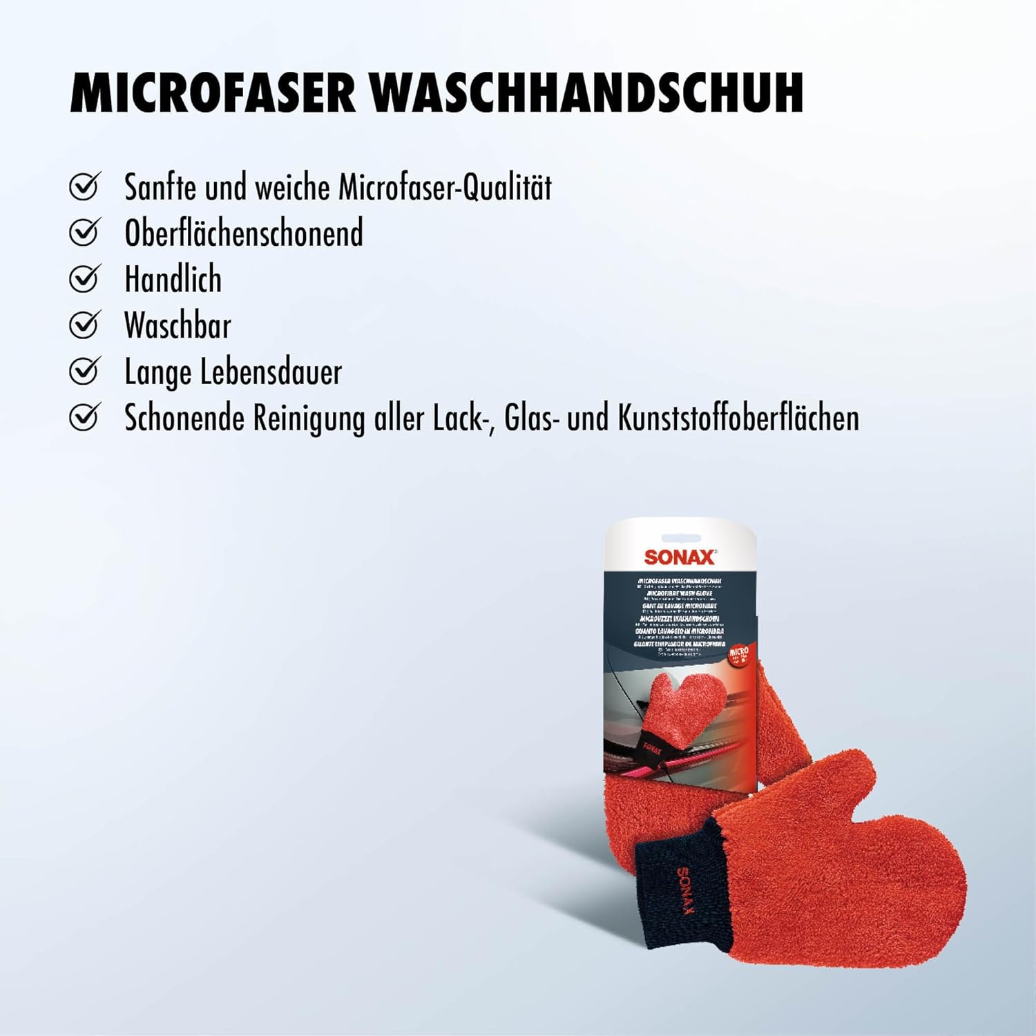 Thumbnail 2 de SONAX Microfaser WaschHandschuh (1 Stück) – schonende Reinigung für Lack, Glas und Kunststoffoberflächen