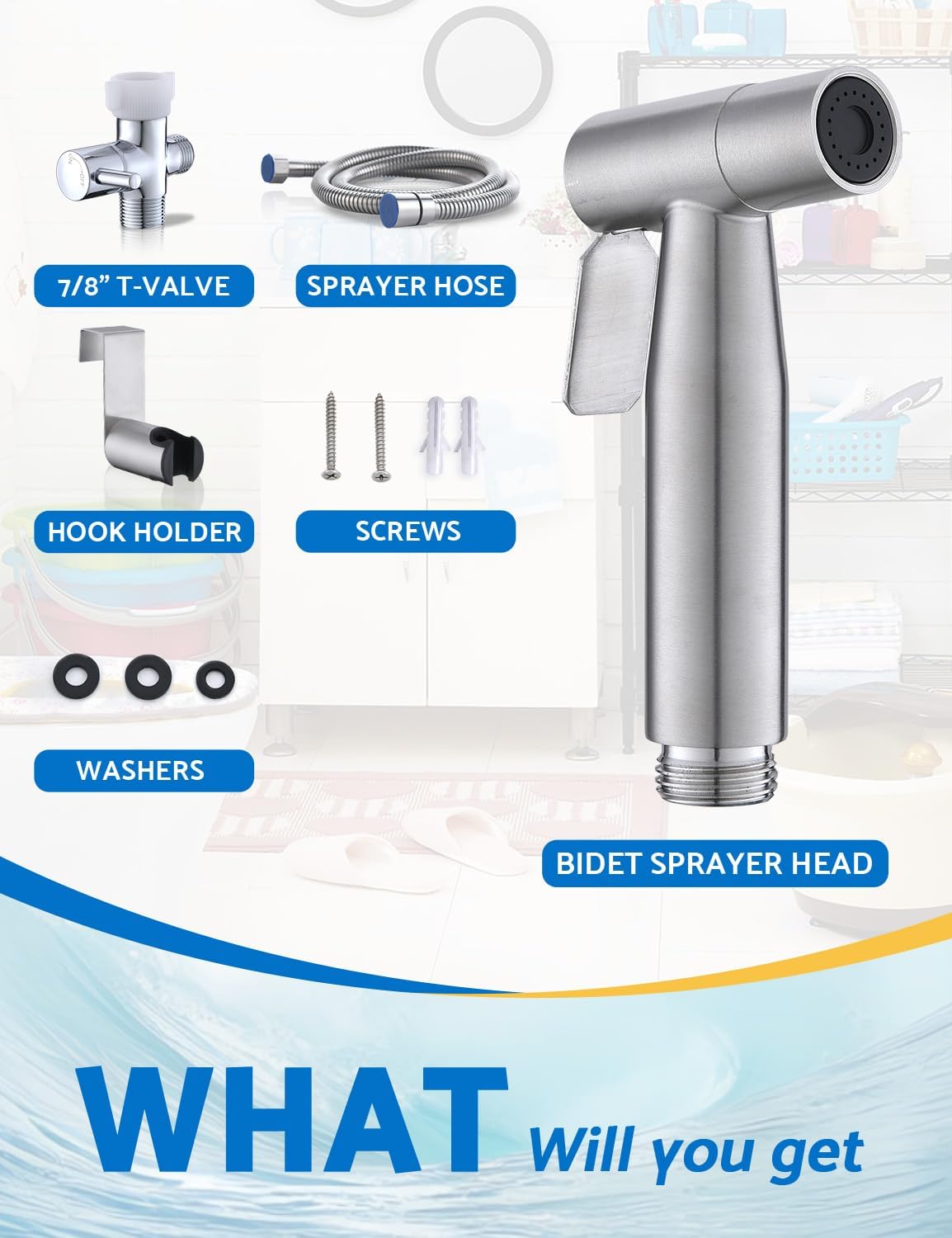 Detalle 1 de BRITULIF F09 BBS09-02 Handheld Bidet Sprayer, 2-Pack with Dual Spray Modes