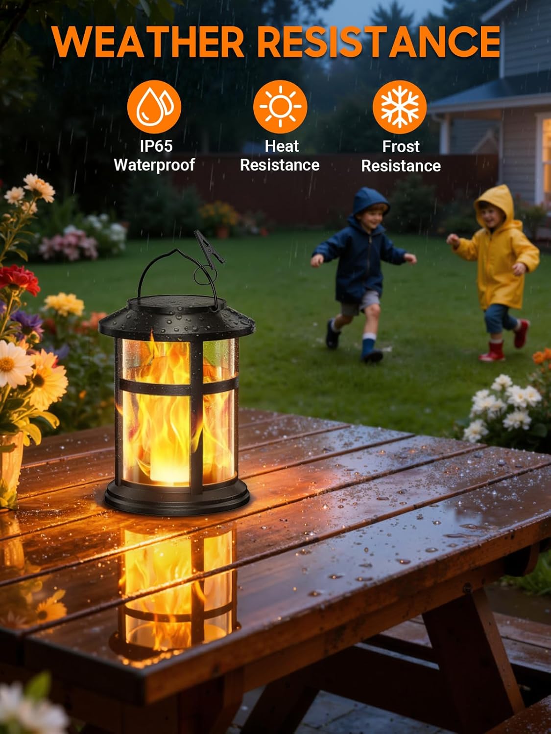 Thumbnail 1 de GEARLITE Solar Lights Outdoor Garden 2-Pack, IP65 Waterproof Flickering Flame Lanterns