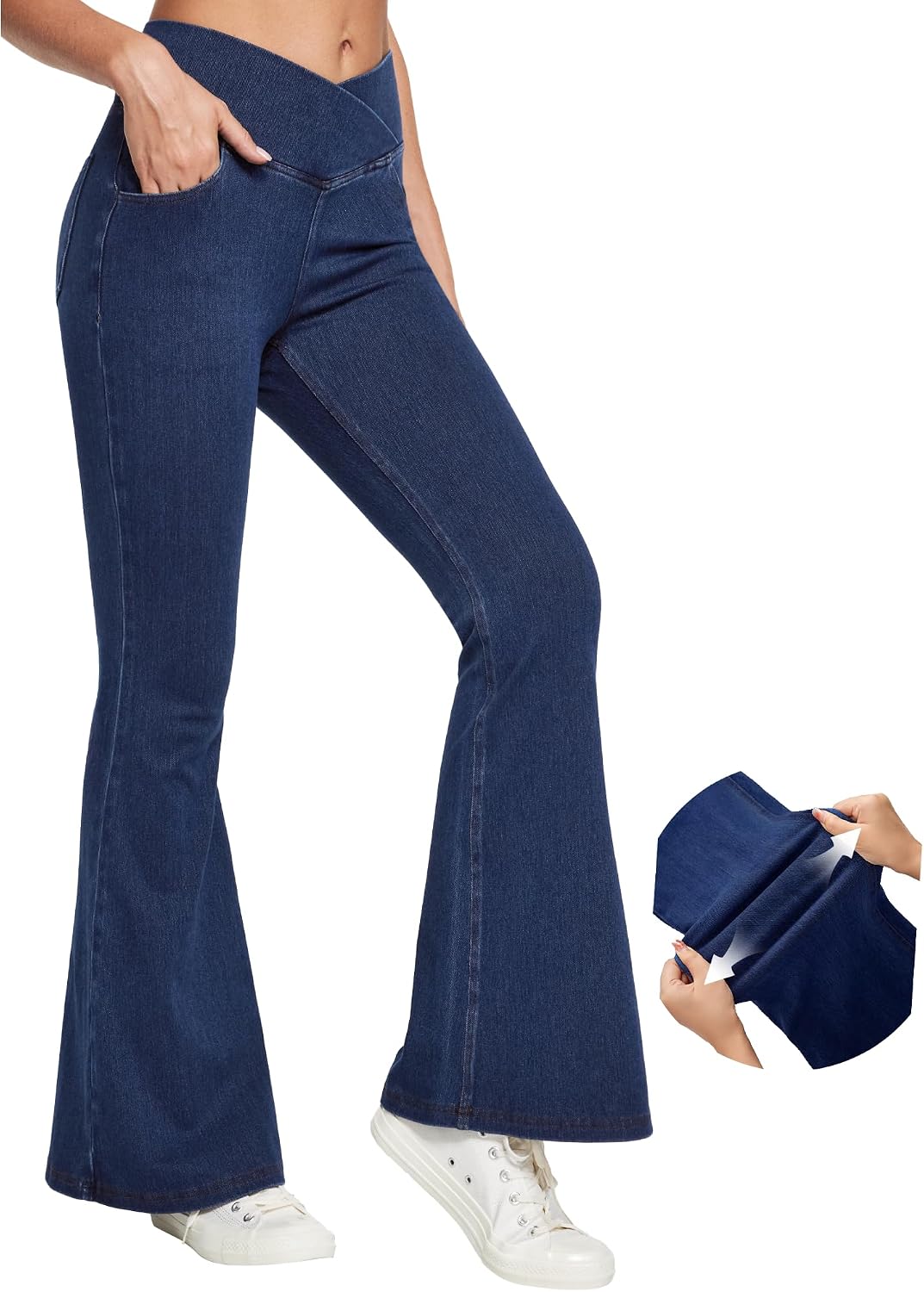 Detalle de IUGA Pull-On Flare Jeans with 4 Pockets