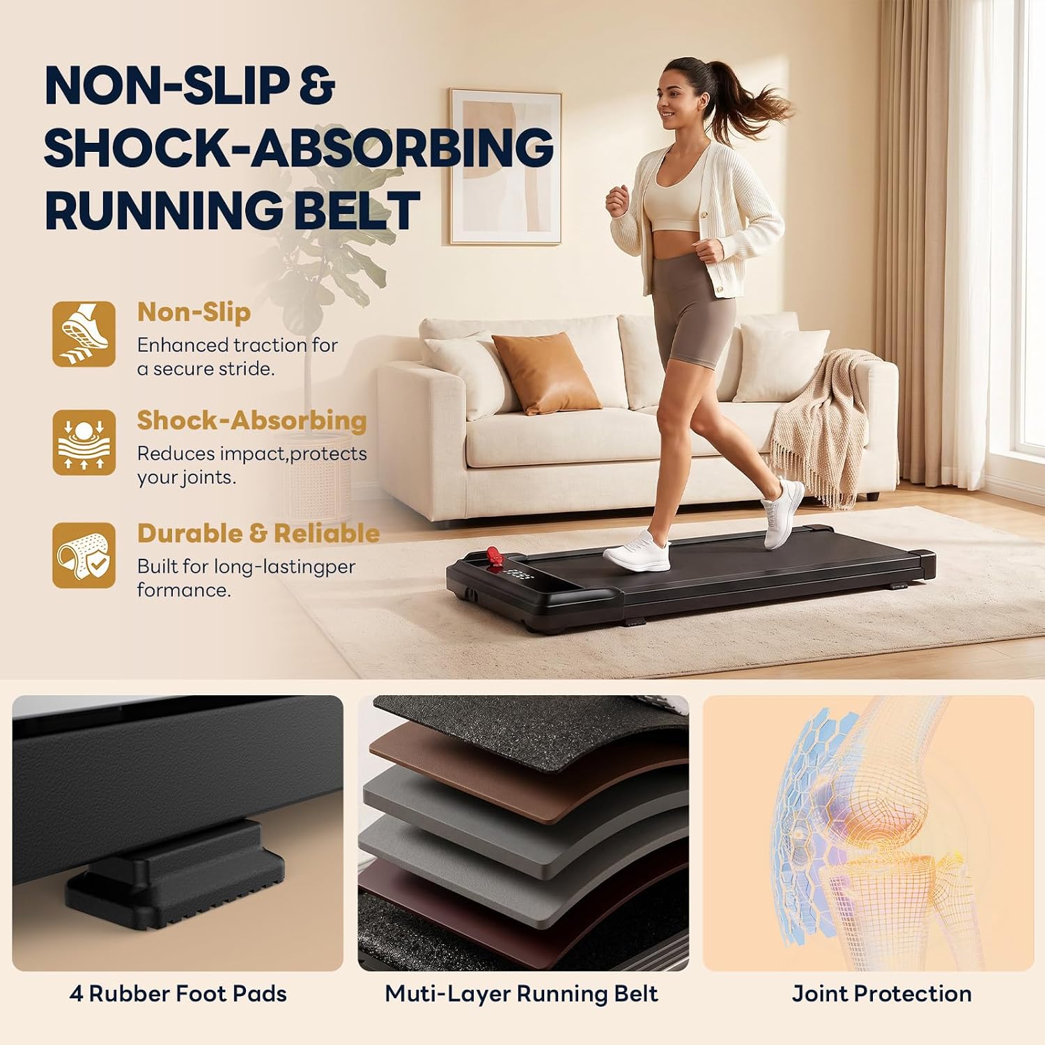 Detalle de OLIXIS prt0008 Walking Pad Treadmill, 5 mph, LED Display & Remote