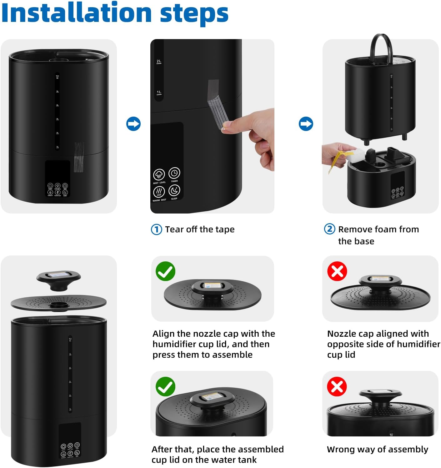 Thumbnail 1 de Coolfiqu 6L Warm & Cool Mist Humidifier (Top-Fill) with 360° Nozzle, Quiet Sleep Mode & Essential Oil Diffuser