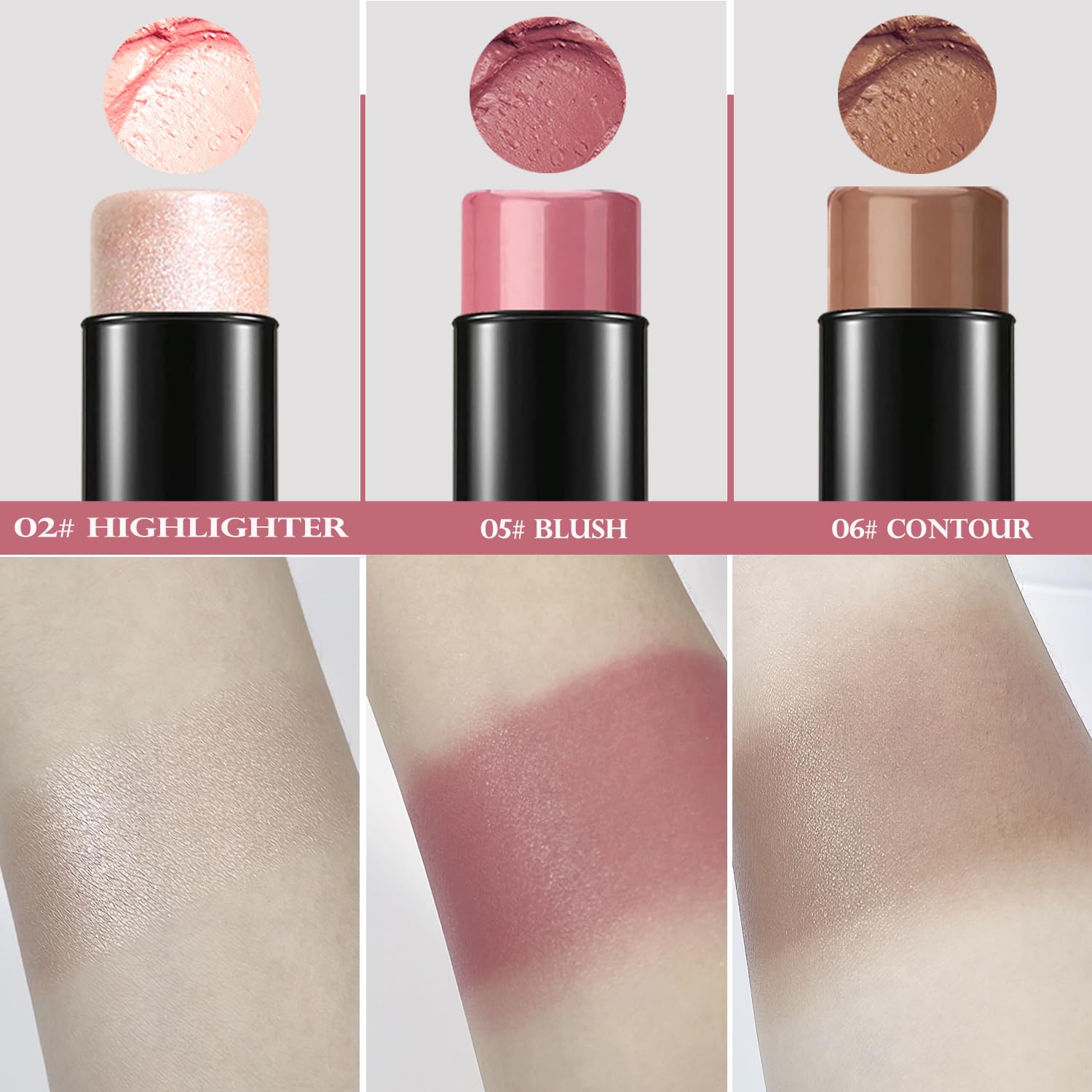 Detalle de Contour Highlighter Blush Sticks Set 3er