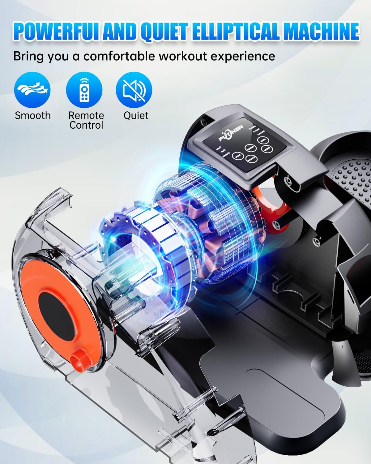 Detalle 2 de Putnen Under Desk Elliptical Machine with Remote Control, Quiet Seated Leg Exerciser