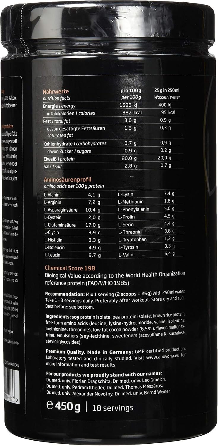 Detalle de AnovonA Proteinpulver Schoko Nuss 450g