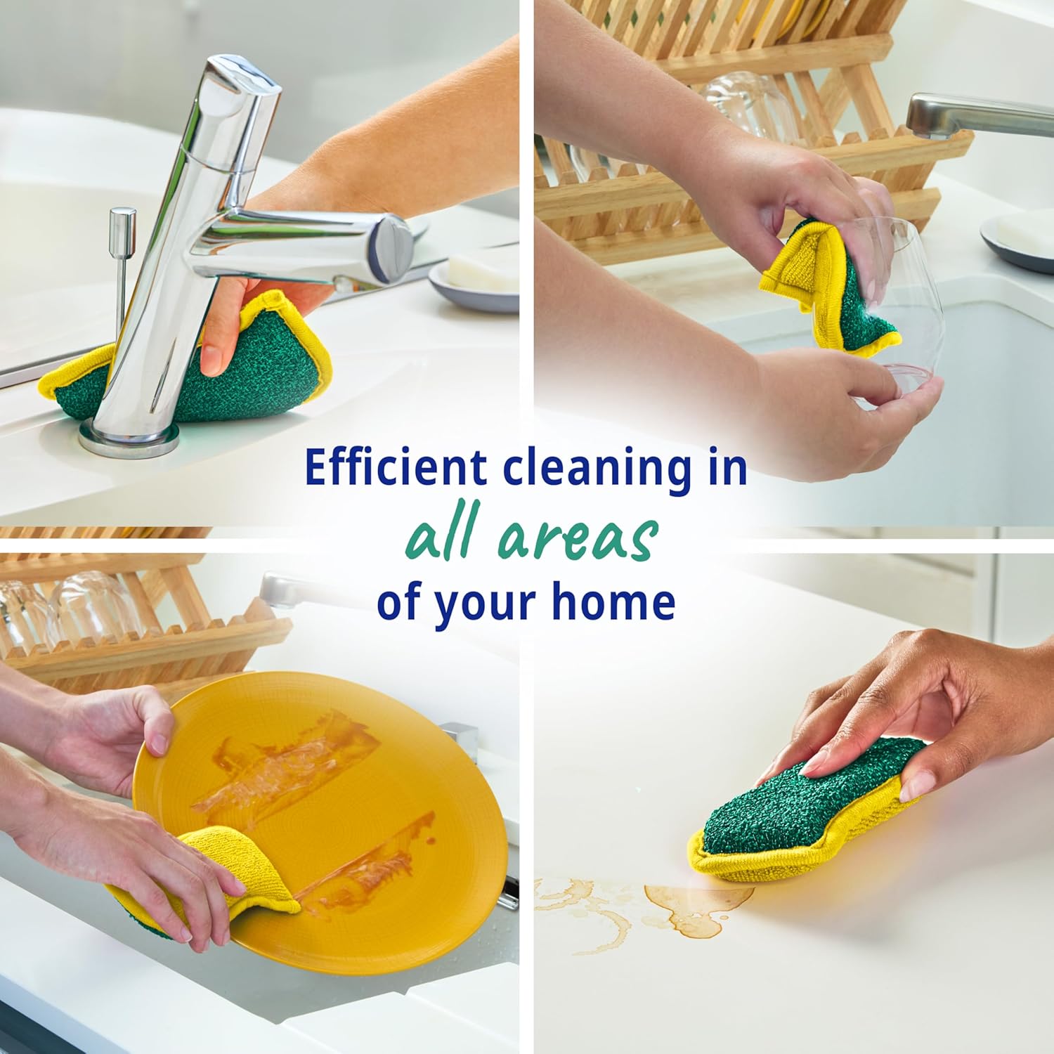 Thumbnail 2 de Spontex Flex & Wash Reusable Washing Up Sponges: Dual-Sided Microfibre Scrub for Everyday Cleaning