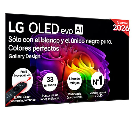 Detalle de LG OLED evo AI G6 83'' (OLED83G64LW) – TV OLED 4K 2026 con IA y 165 Hz
