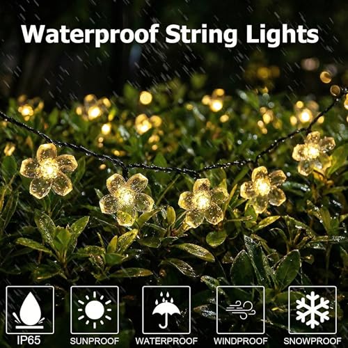 Thumbnail 1 de BG9D guirnalda solar exterior de flores de cerezo, 11 m y 60 LED con 8 modos e IP44