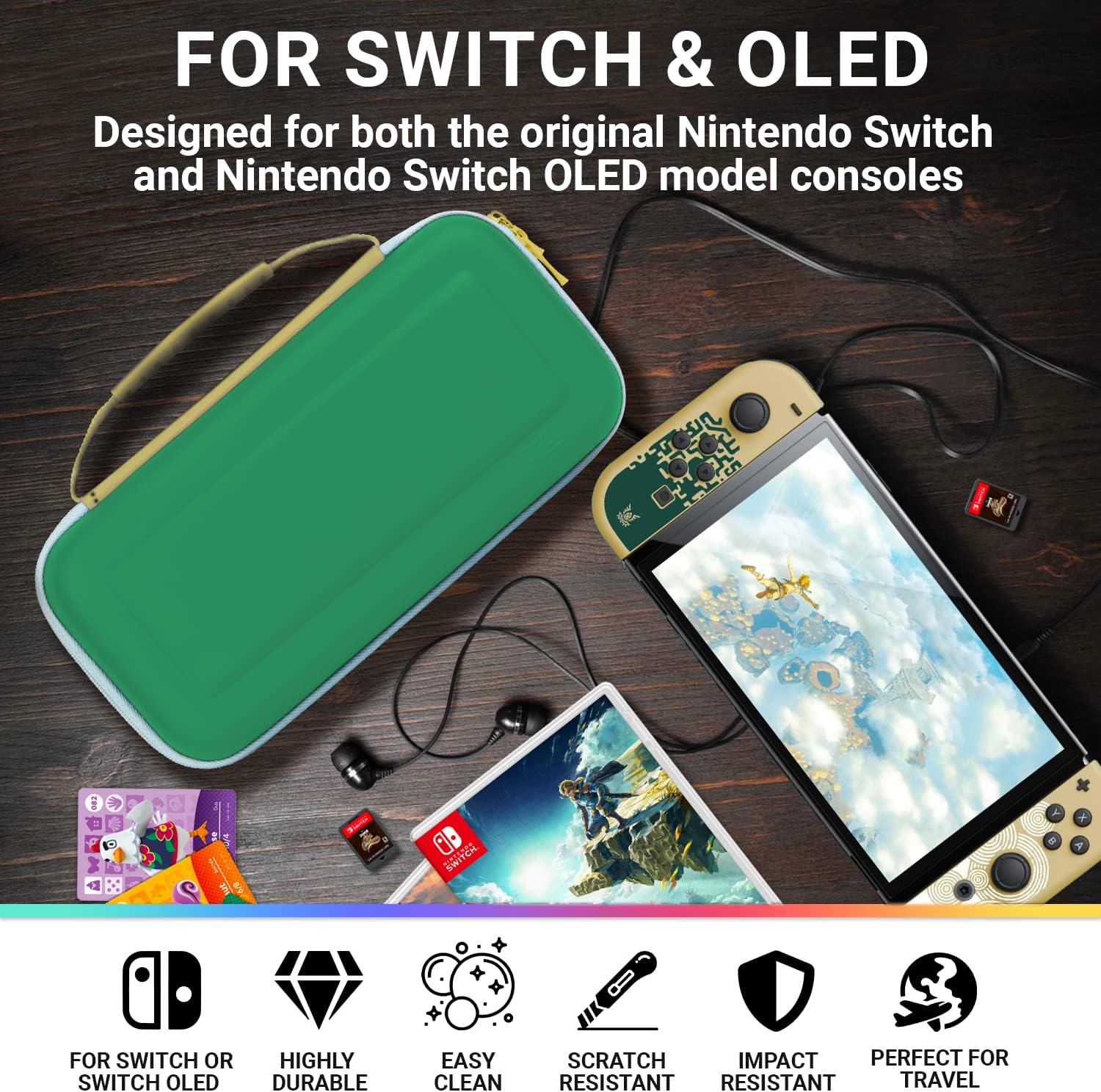 Thumbnail 3 de Orzly Tragetasche für Nintendo Switch OLED – Schutzhülle mit Zubehör- und Spiele-Ablagefach in Geschenkverpackung