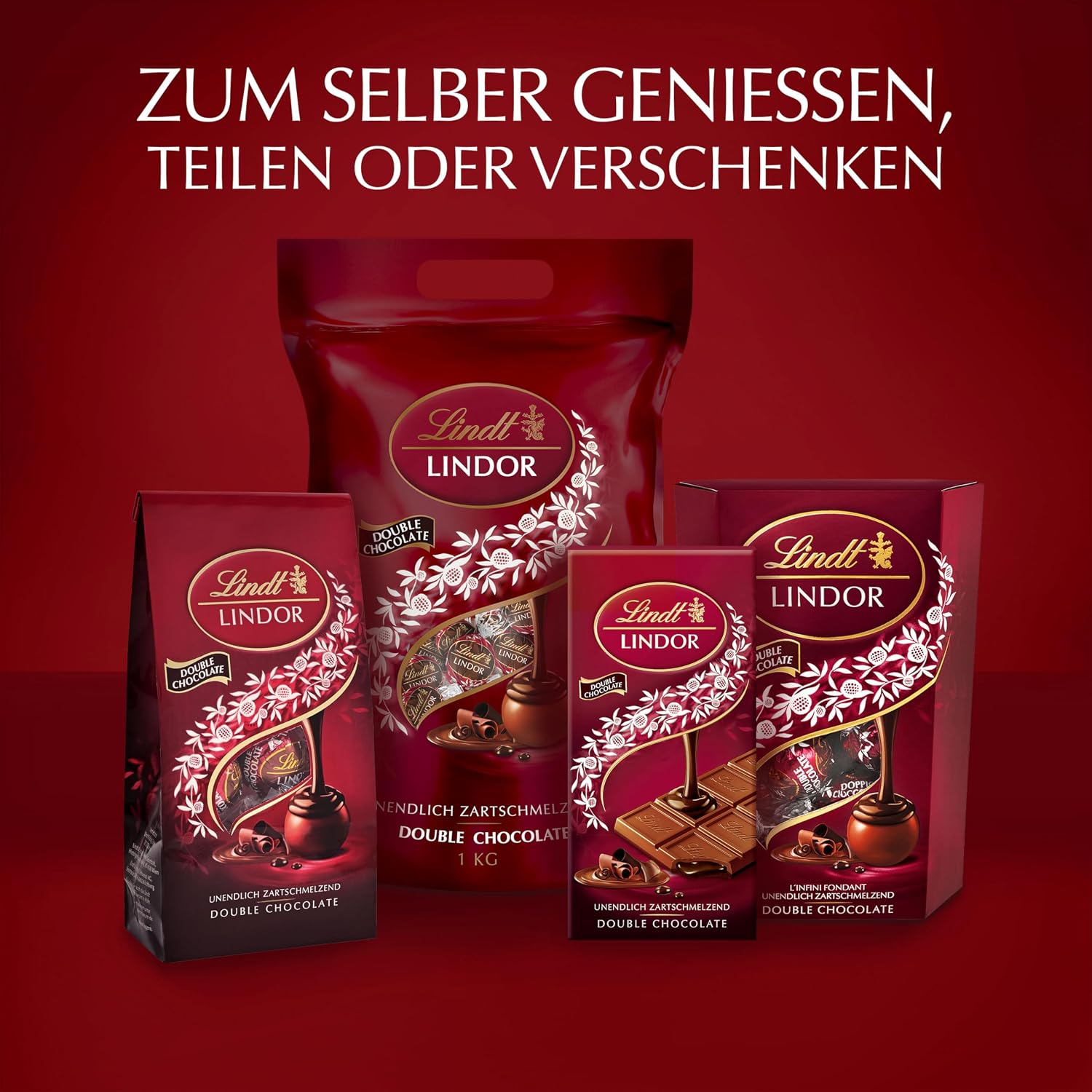 Thumbnail 6 de Lindt LINDOR Double Chocolate 1 kg Beutel 🍫