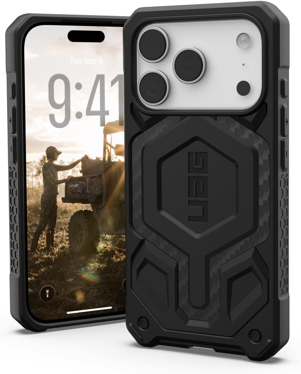 Detalle de URBAN ARMOR GEAR UAG-IPH25MA-PMC-CF iPhone 17 Pro耐衝撃ケース カーボンファイバー・MagSafe対応
