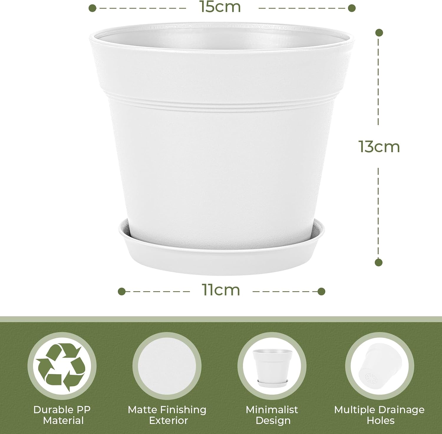 Detalle 2 de FORAGIFT 15cm Plant Pots 16 Pack