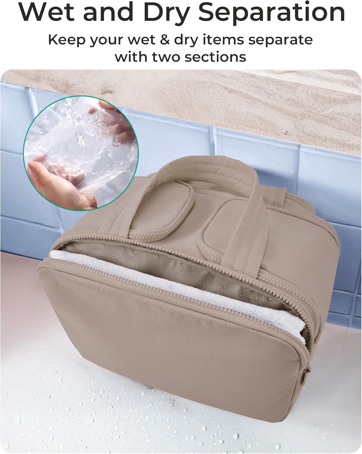 Thumbnail 4 de BAGSMART Travel Toiletry Bag, Crush Toiletry Bag for Women – Large, Wide-Open, Puffy Cosmetic Organizer