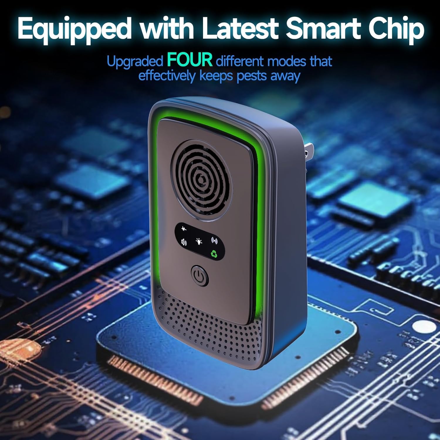 Thumbnail 4 de Gecool 6 Pack Ultrasonic Pest Repeller (4 modes, dual-wave) for mice, roaches, mosquitoes & more