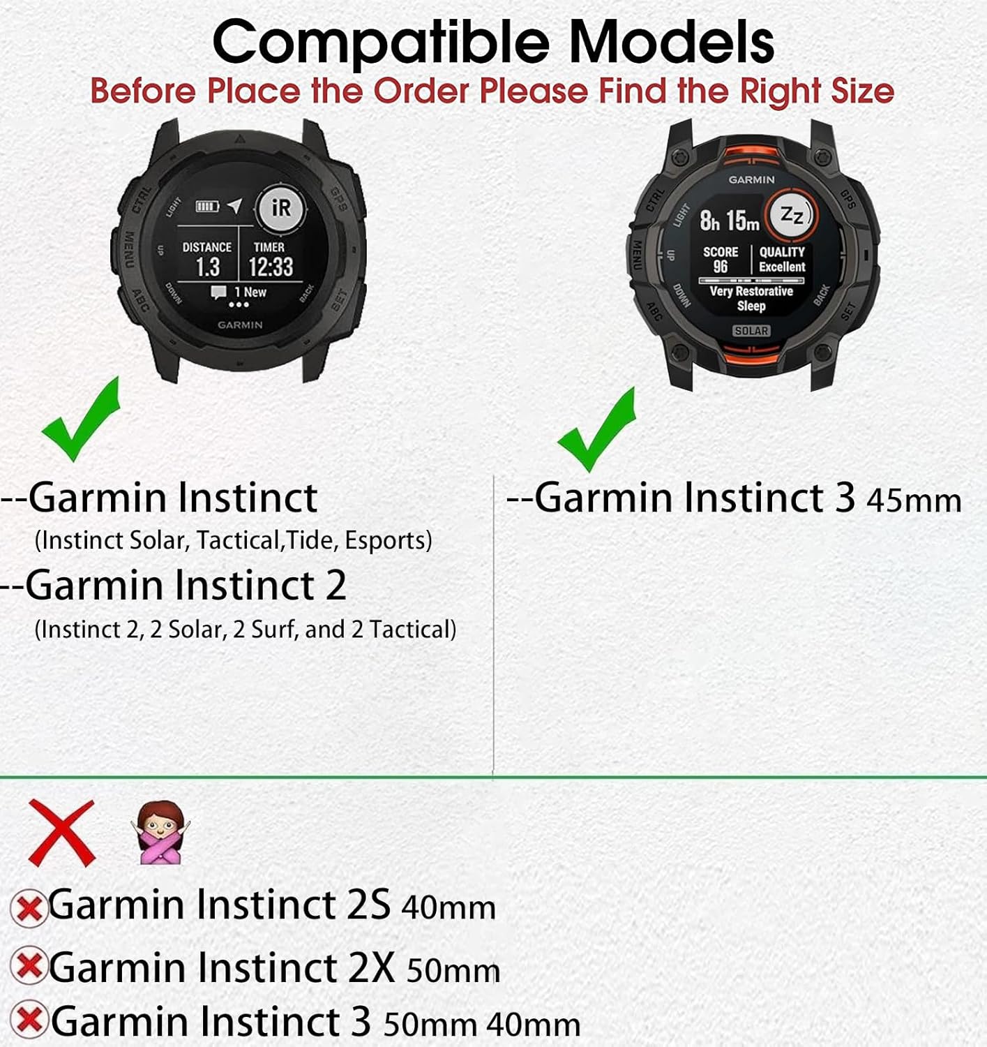 Thumbnail 1 de OTOP0 Rugged Nylon Watch Strap for Garmin Instinct 45mm