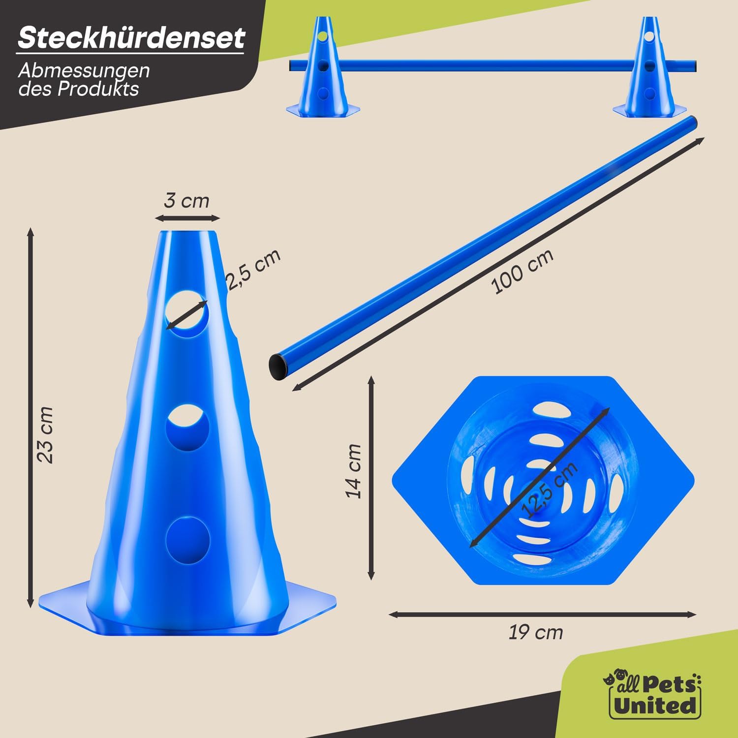 Thumbnail 6 de all Pets United® Steckhürden-Set für Hunde (Agility Trainingszubehör) – 4 Sets mit Stange und Hütchen