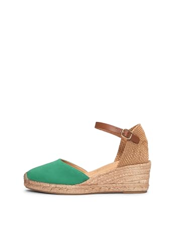 Detalle de MiMaO Espadrilles à Talon compensé Vert EU 36 — Confort et élégance made in Espagne