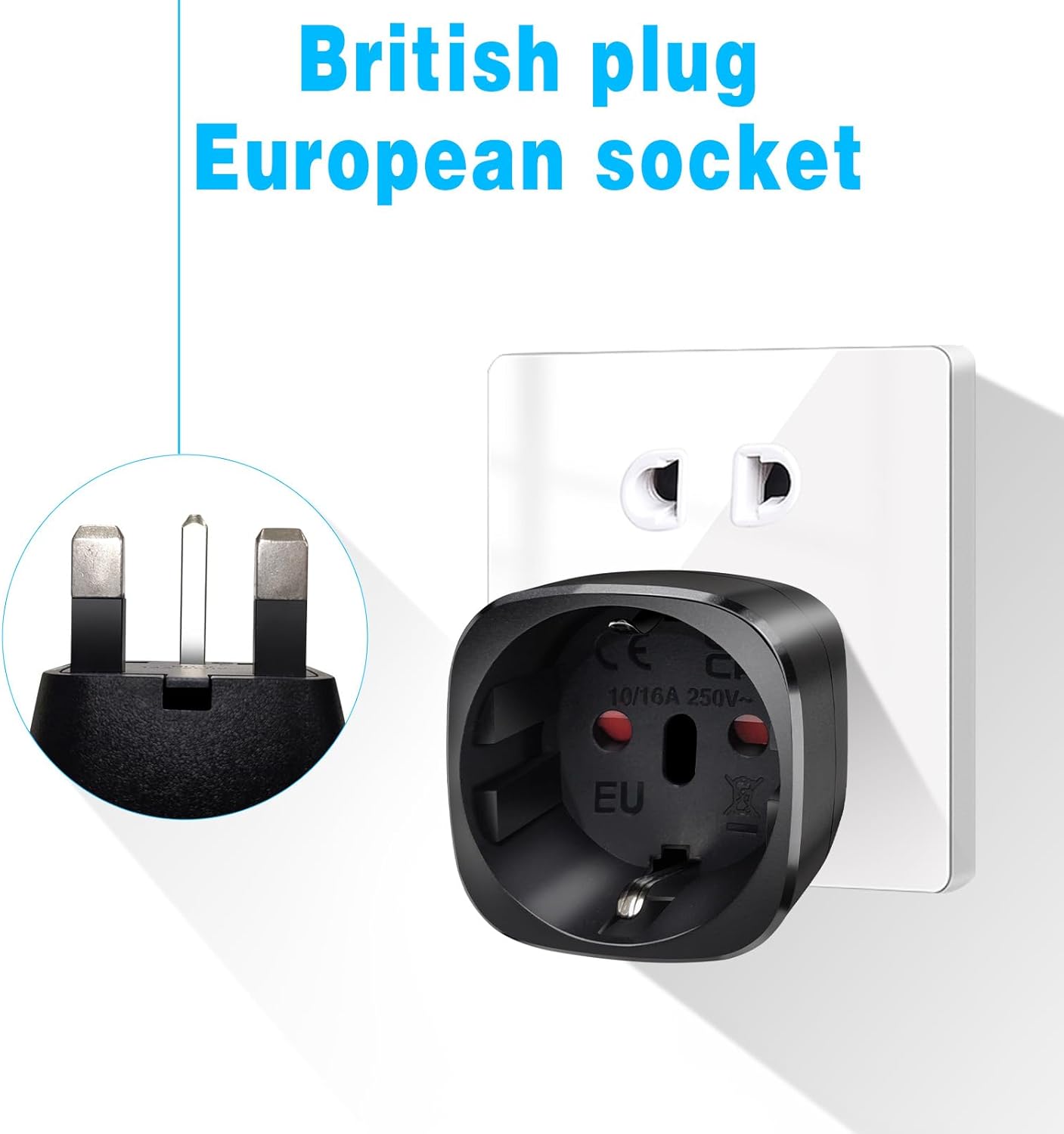 Thumbnail 1 de Vutizal Reiseadapter UK 2er Pack – EU zu UK Typ G Steckdosenadapter